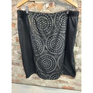 George Womens Plus Size 2X Skirt Black Laser Cut Stretch Pull On Pencil
